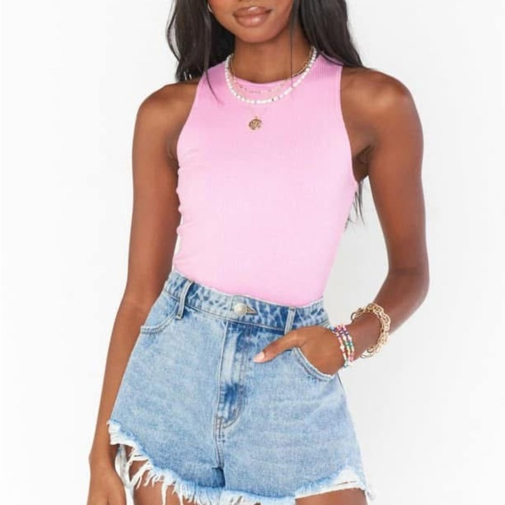 Show Me Your MuMu Best Bodysuit ~ Pink Rib Knit Size XS
